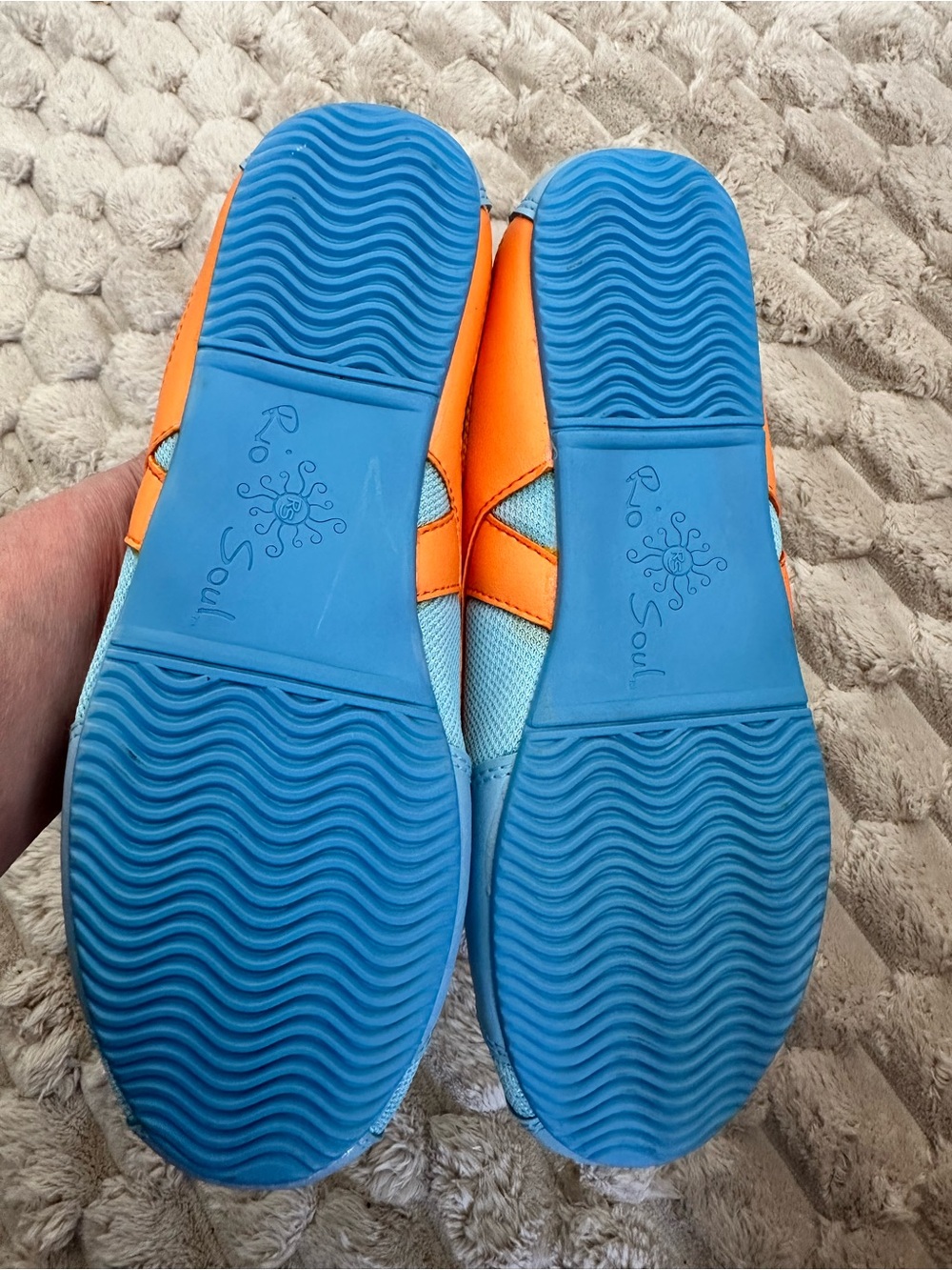 Rio Soul Women's Brazilian Dance Shoes Blue and Orange Lace-Up Sneakers Sz 8.5 - Picture 7 of 11